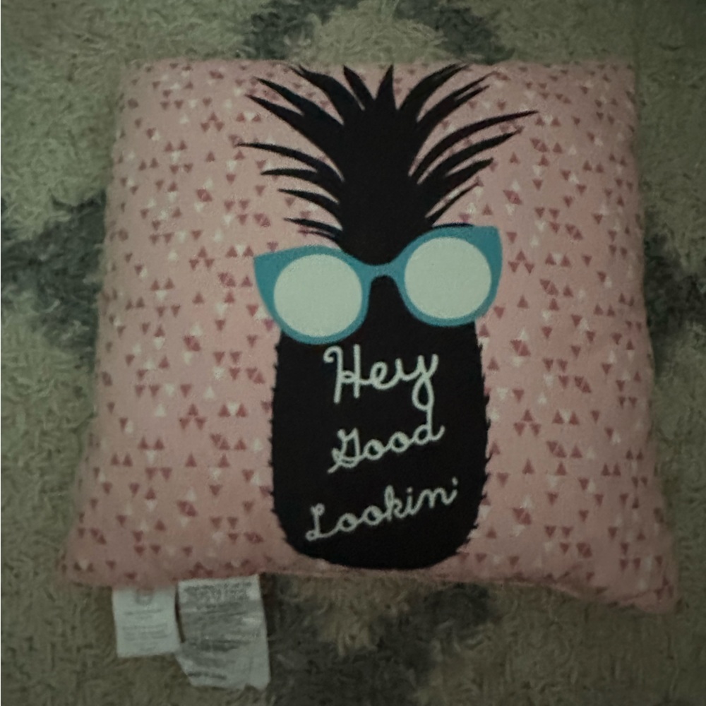 Pineapple with sun glass throw pillow